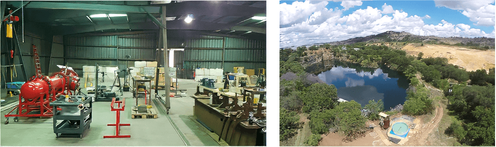 EMPI hydroballistic laboratory for indoor testing alongside the quarry lake and outdoor test pond facilities.